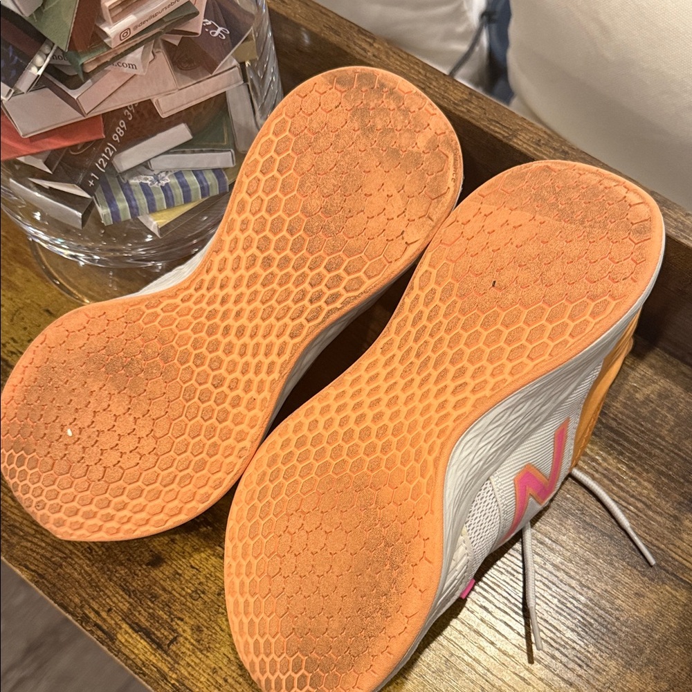 New Balance Women's Athletic Shoes in Orange and Cream - Picture 2 of 3